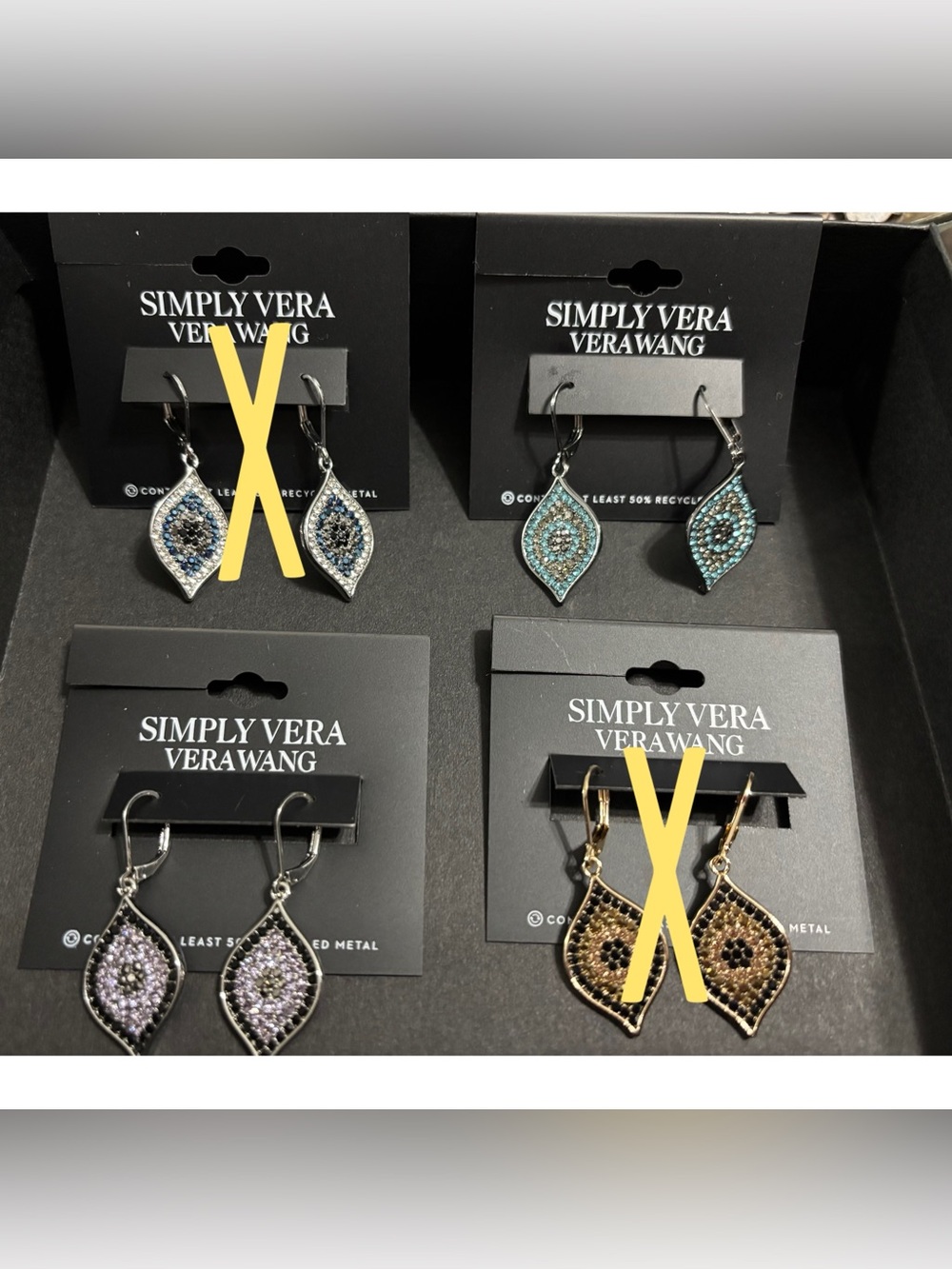 Simply Vera Wang Evil Eye Simulated Stone Dangle Earrings *Buyer Choose One*